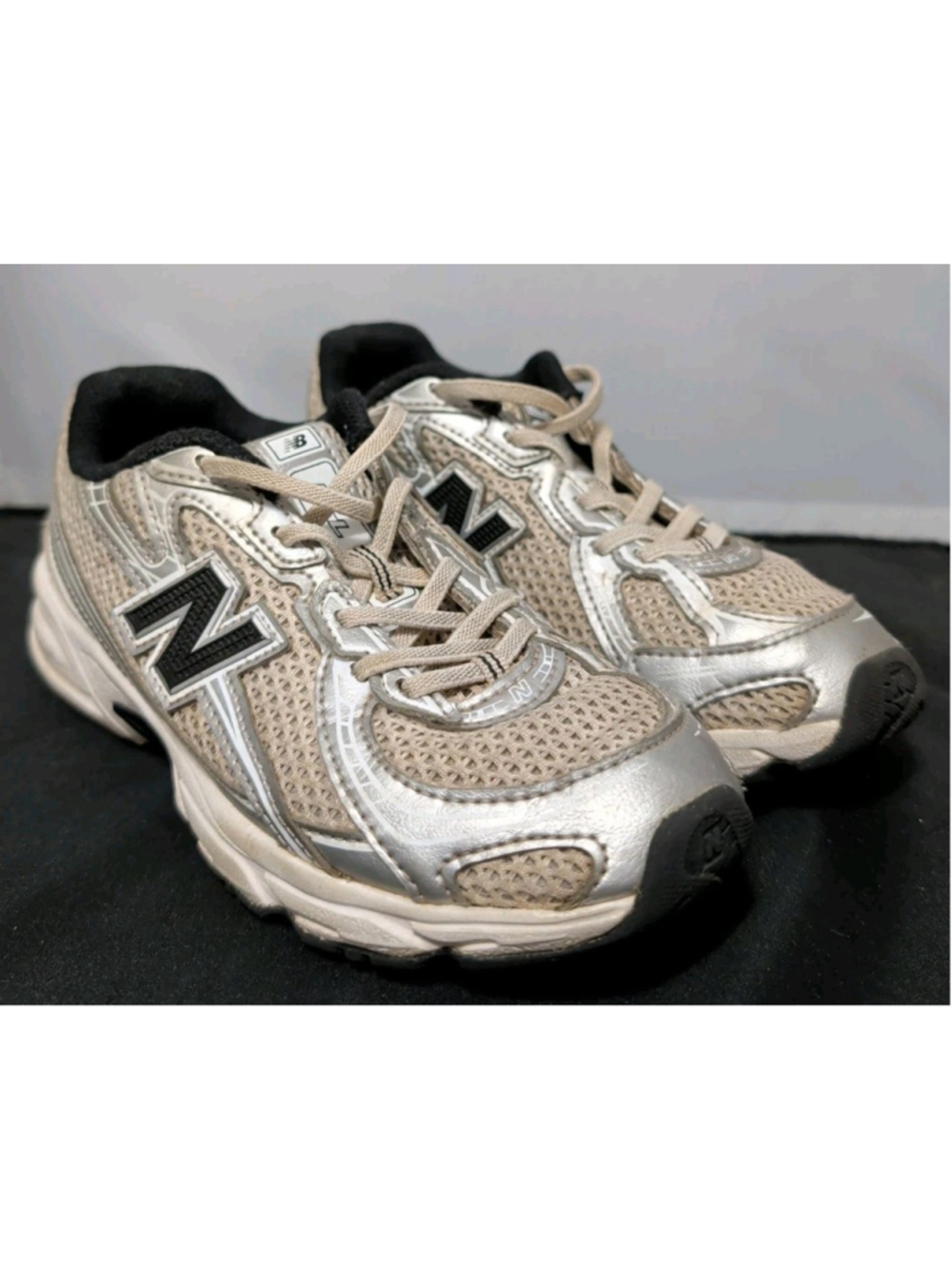 New Balance 740 Bungee Lace Kids Sneakers Grey Black US Size 1.5 PZ740NW